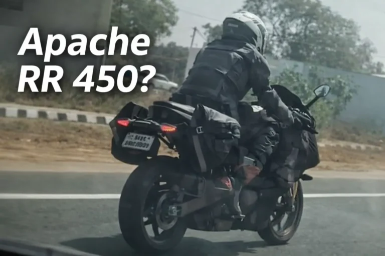 450cc supersport bike spotted testing in India, expected to be TVS Apache RR 450